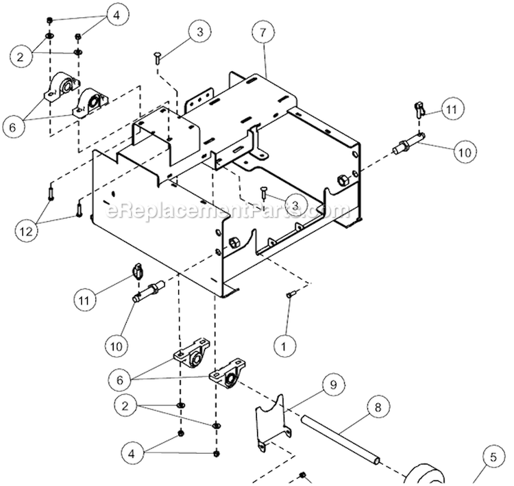 BaseáAssembly Diagram and Parts List for CH45540 77454 - S/N:704408-999999 Bear Cat Chipper Shredder